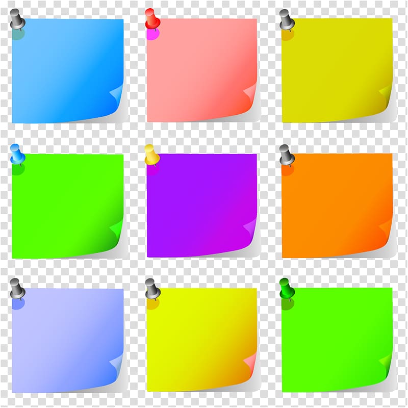 nine assorted-color notes illustration, Post-it note Paper Drawing , Notes sticker transparent background PNG clipart