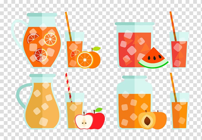 Orange juice Lemonade Ice cube Euclidean , Gave birth to fruit juice material transparent background PNG clipart