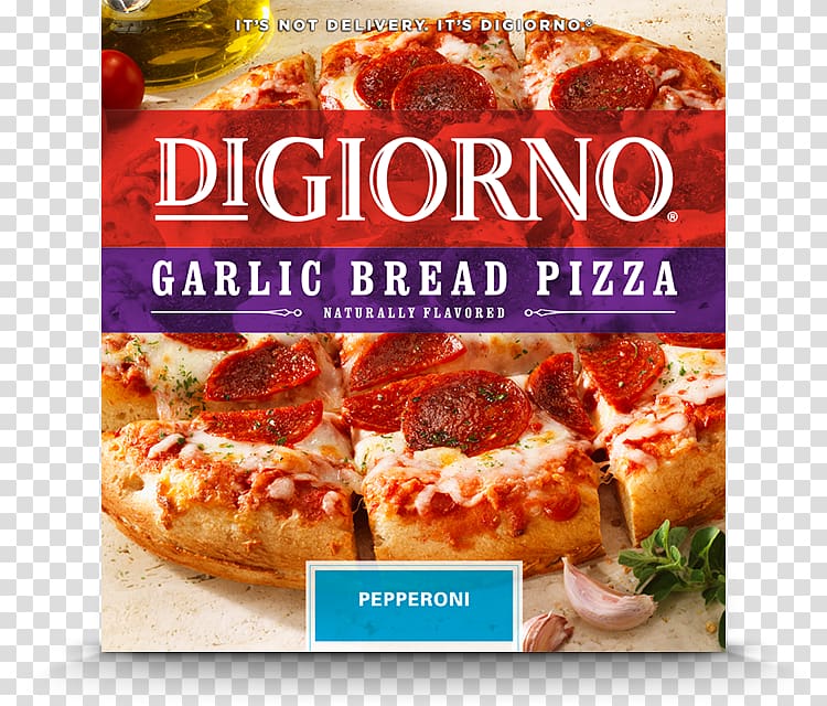 Sicilian pizza Garlic bread Digiorno Pizza Pepperoni, bread crust transparent background PNG clipart