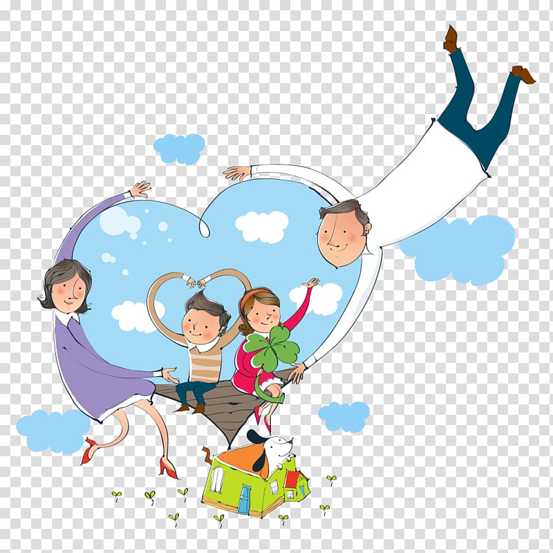 Family Cartoon Child Illustration, family transparent background PNG clipart