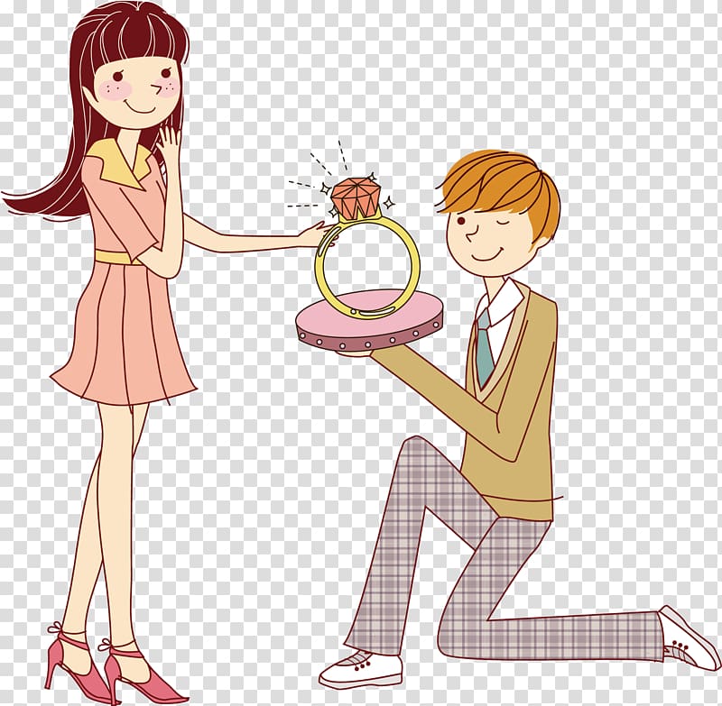 Marriage proposal Cartoon Significant other Illustration, To boys to marry the boys transparent background PNG clipart