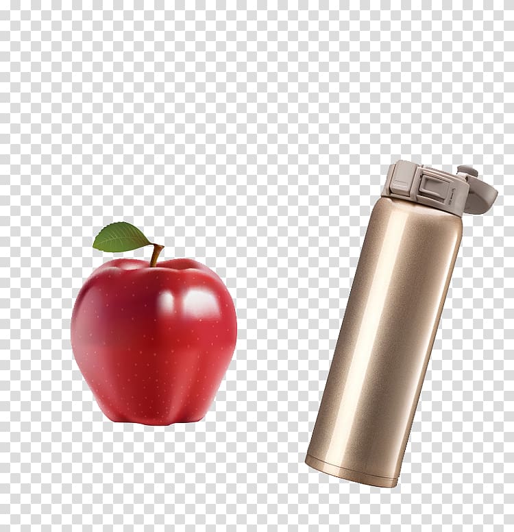 Cup Stainless steel Vacuum flask Mug Glass, Apple and cups transparent background PNG clipart