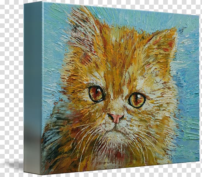 Kitten Whiskers Watercolor painting Tabby cat, Van Gogh transparent background PNG clipart