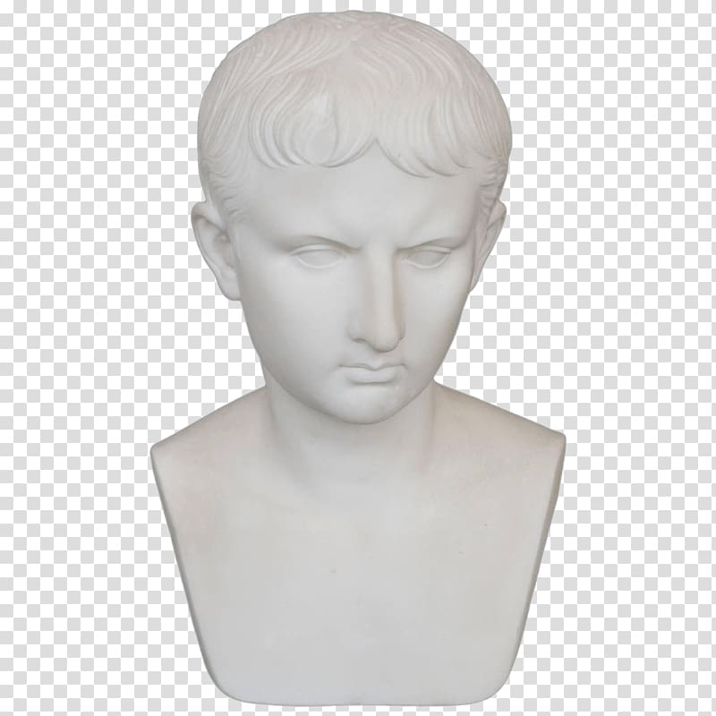 male head bust, Solid Marble Bust transparent background PNG clipart