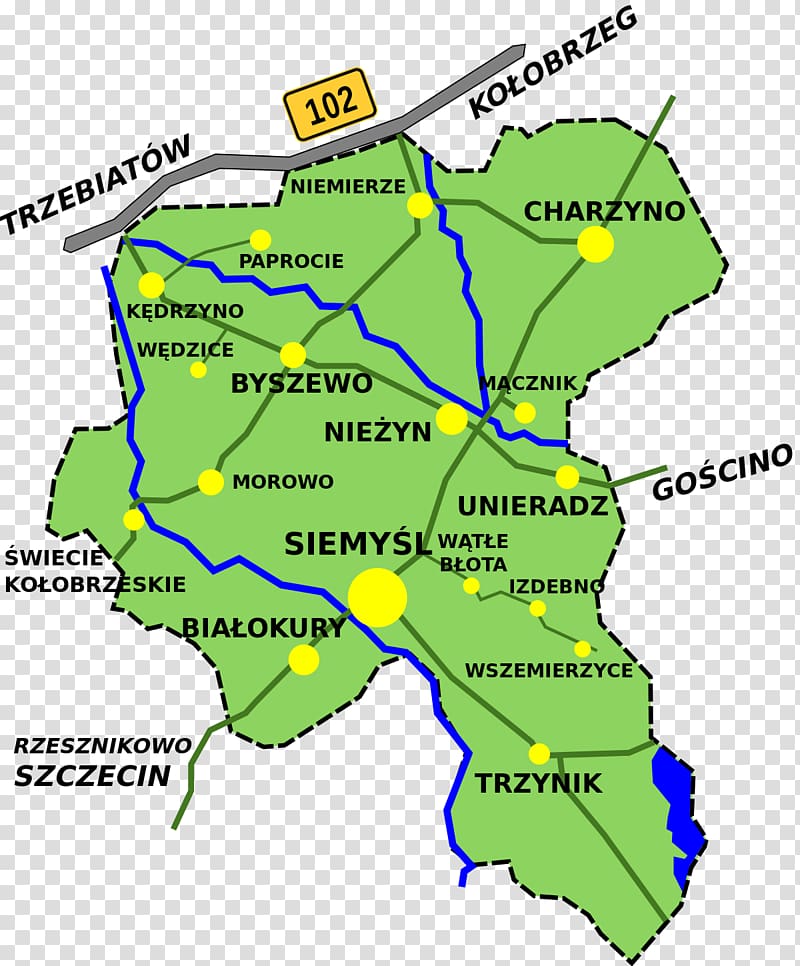 Byszewo, Kołobrzeg County Trzynik Unieradz Mącznik, West Pomeranian Voivodeship, Map of Highway 40 West transparent background PNG clipart