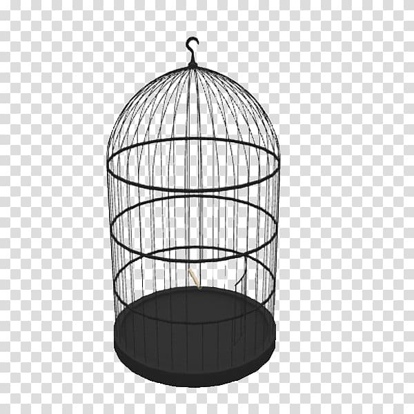 Birdcage Domestic canary 3D modeling, Dome black iron cage transparent background PNG clipart