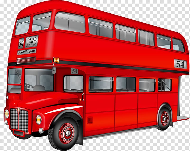London Double-decker bus AEC Routemaster Tour bus service, Red bus transparent background PNG clipart