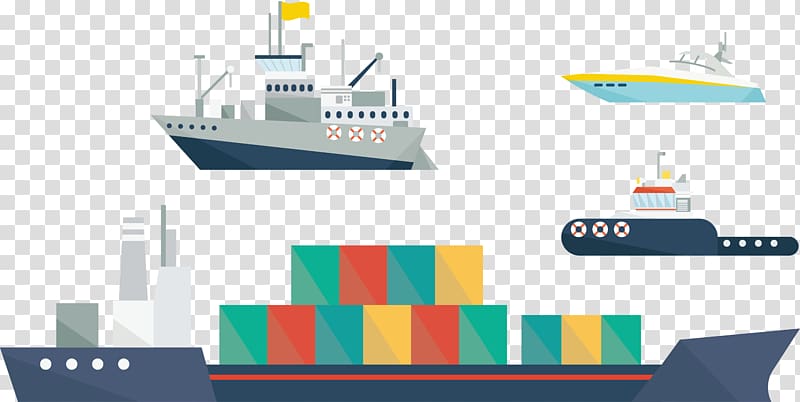 four assorted-color ships illustration, Container ship Boat Icon, Large container ship transparent background PNG clipart