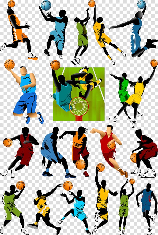 Basketball Silhouette, Basketball character transparent background PNG clipart