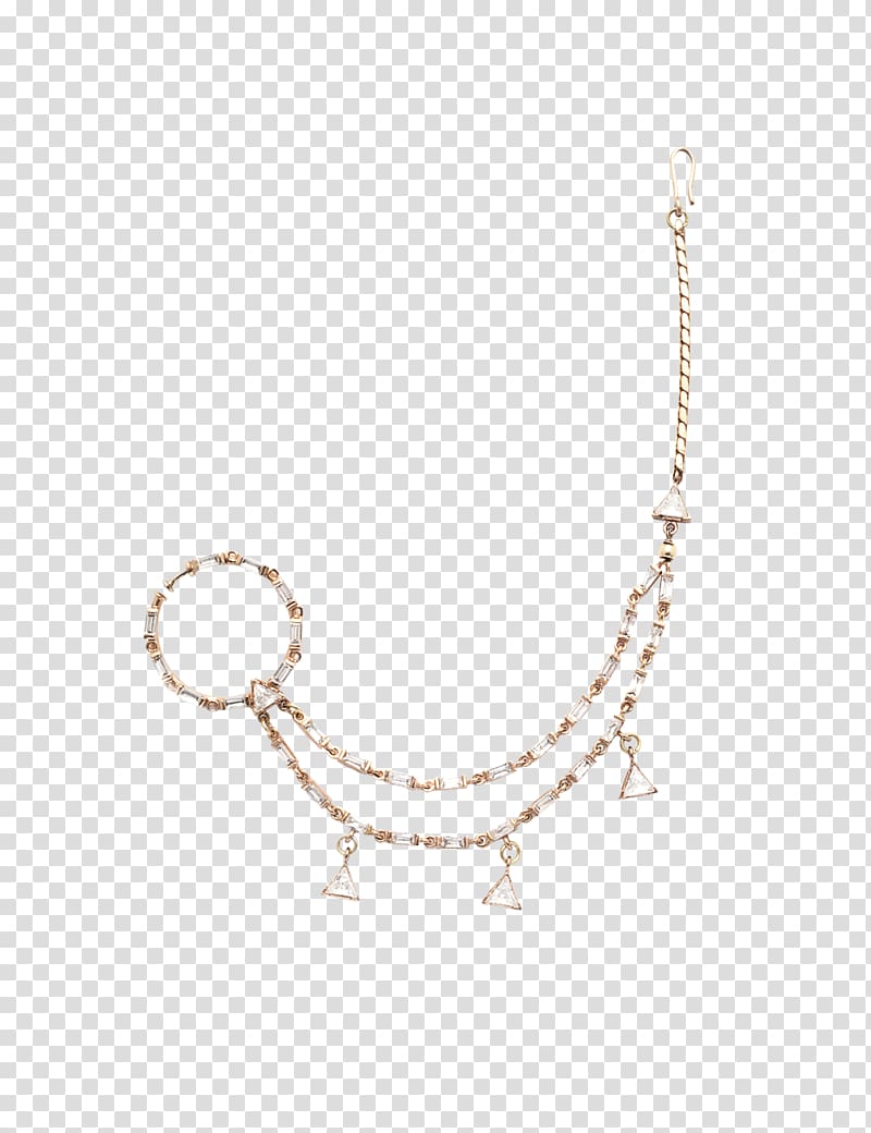 beige and white hanging decor, Jewellery Nose piercing Nose chain Gold, chain transparent background PNG clipart