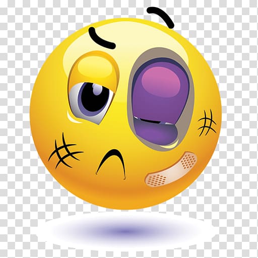 Emoticon Smiley Black eye , ouch transparent background PNG clipart