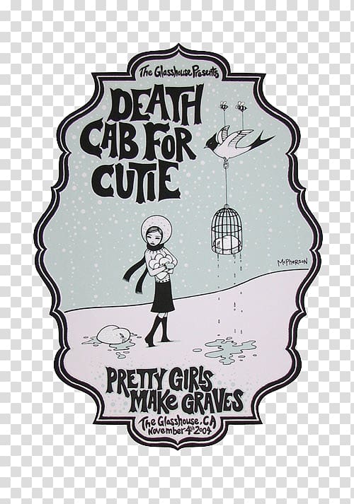 Death Cab for Cutie Poster Lonely Heart: The Art of Tara McPherson Musical ensemble Concert, rock transparent background PNG clipart
