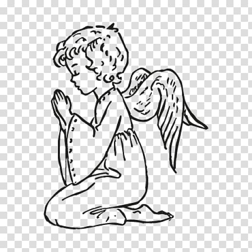 praying hands with wings clipart image