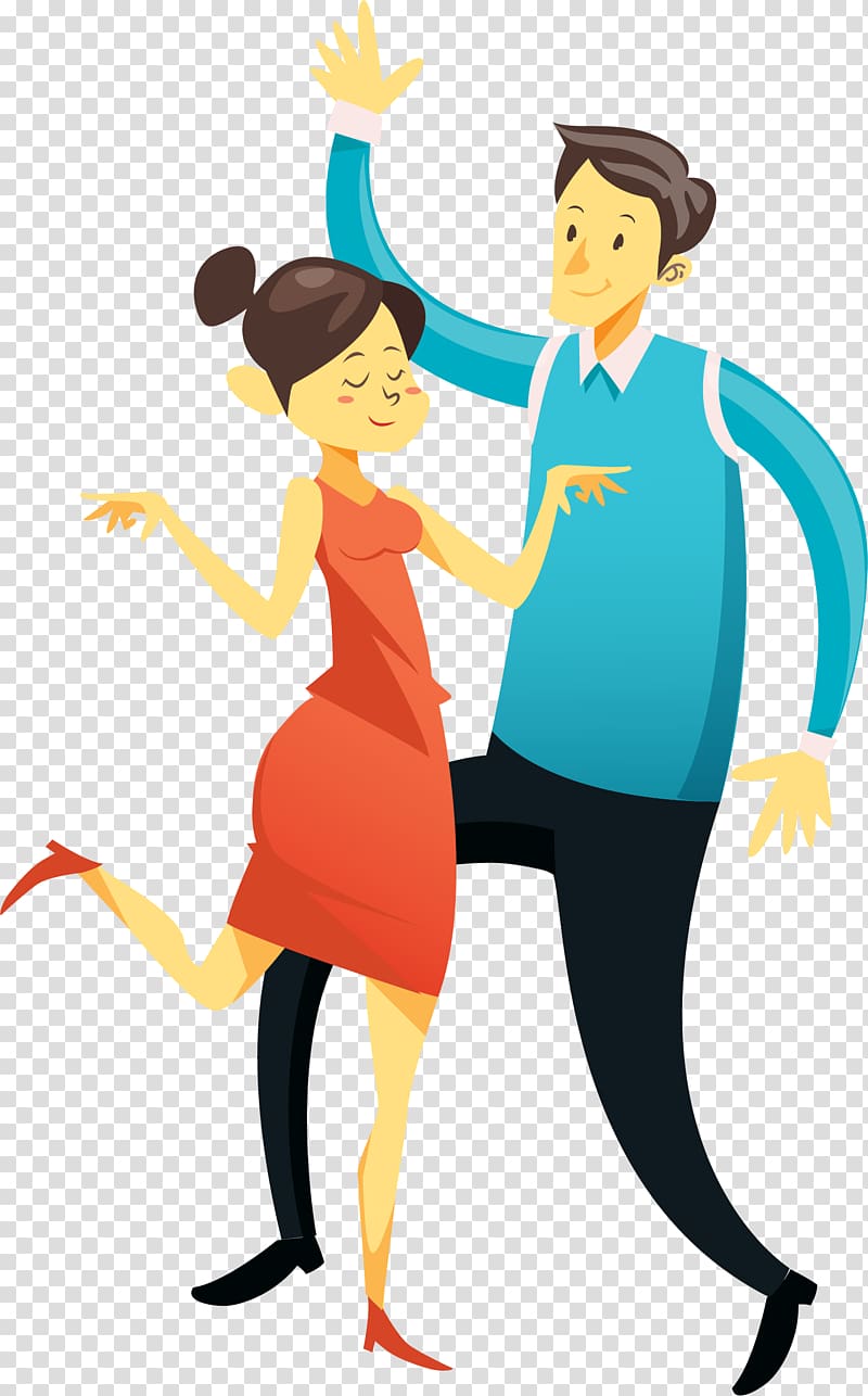 Dance party, Cartoon characters, men and women transparent background PNG clipart