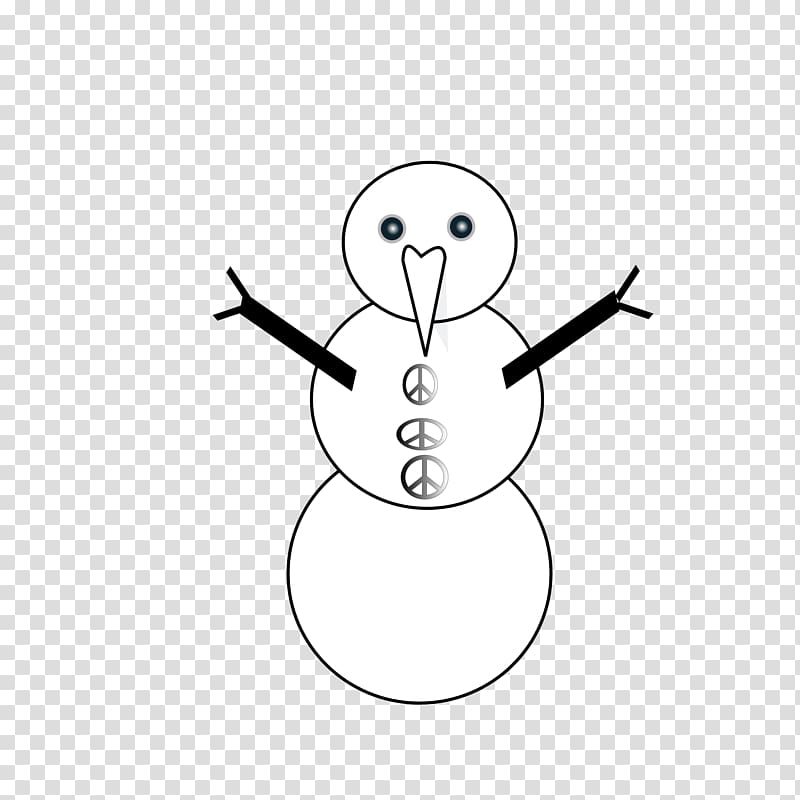 /m/02csf Drawing Line art Thumb, Black and White Snowman Outline transparent background PNG clipart