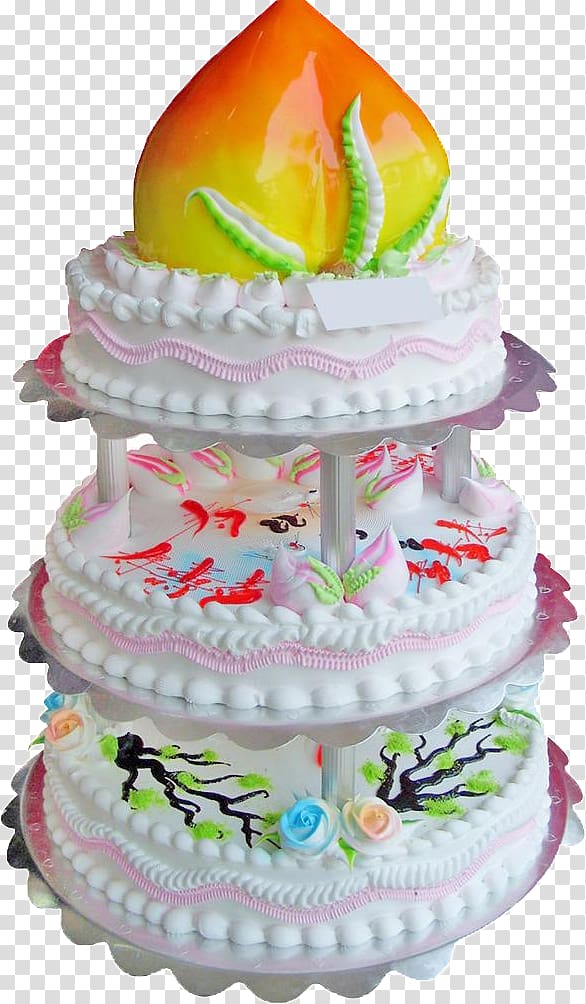 Milk Longevity peach Birthday cake Bakery Dobos torte, Cake Series transparent background PNG clipart