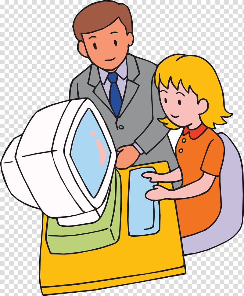 Student Illustration, hand-drawn computer operator transparent background PNG clipart