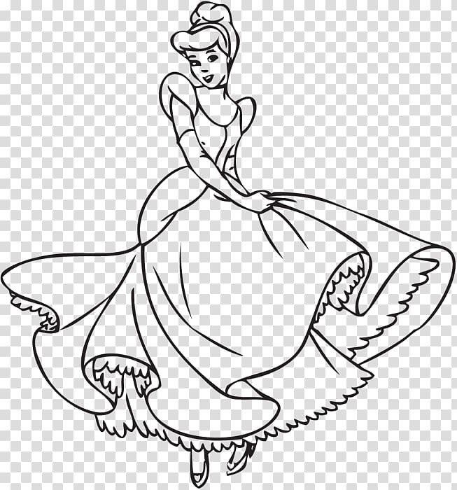 cinderella face clipart black and white