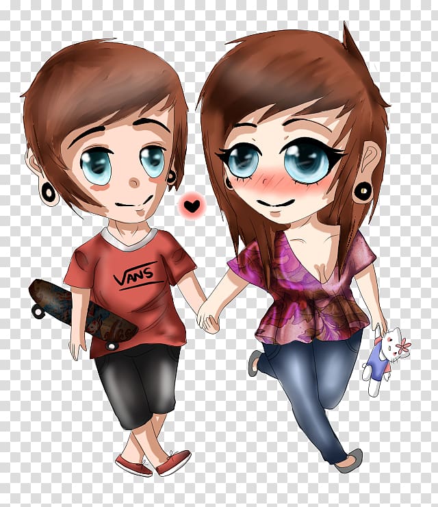 Chibi Drawing Anime Manga, Chibi couple transparent background PNG clipart