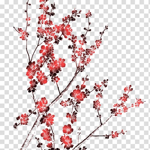 red flowers , National Cherry Blossom Festival, Cherry blossoms transparent background PNG clipart