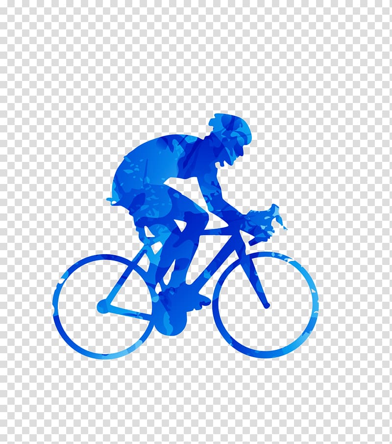 Road cycling Bicycle racing Mountain bike, Man riding silhouette material transparent background PNG clipart