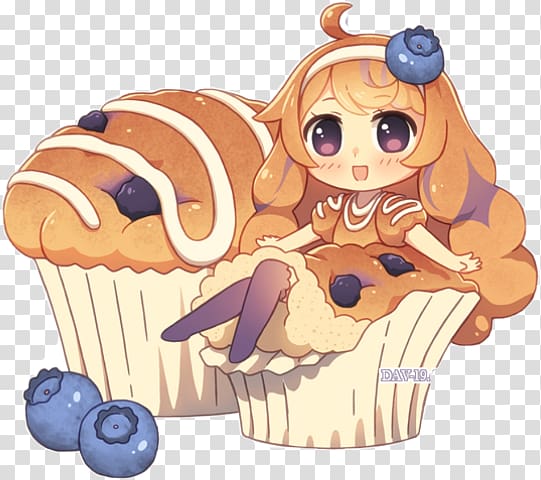 Chibi Muffin Anime Drawing Food, Chibi transparent background PNG clipart