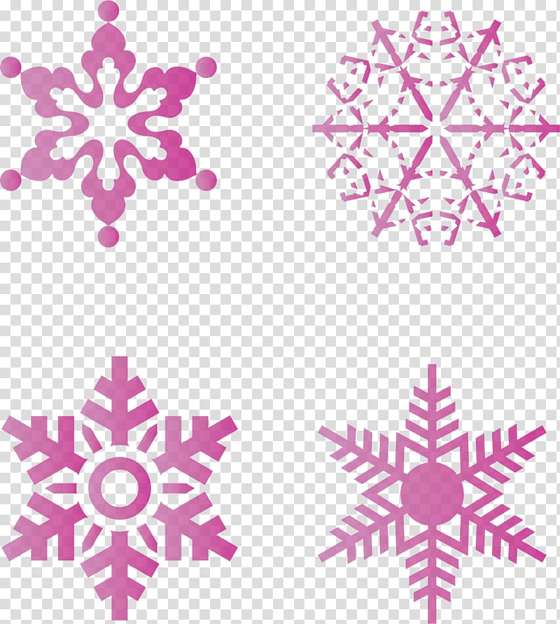 Euclidean Snowflake Adobe Illustrator, Pink winter sky snow snowflake material transparent background PNG clipart