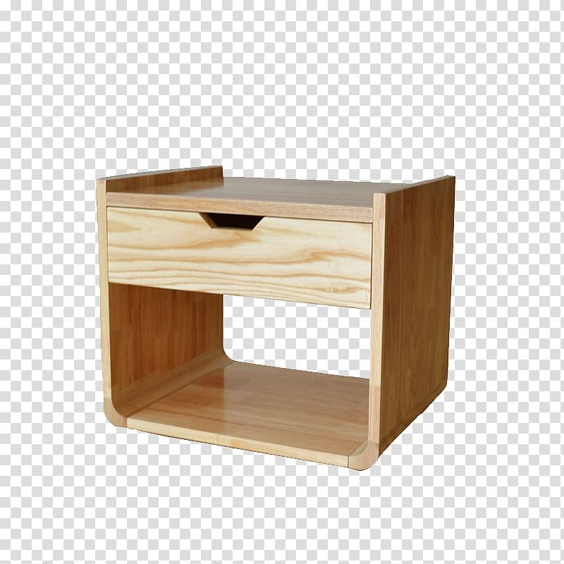 Table Furniture, Solid wood bedside cabinet transparent background PNG clipart