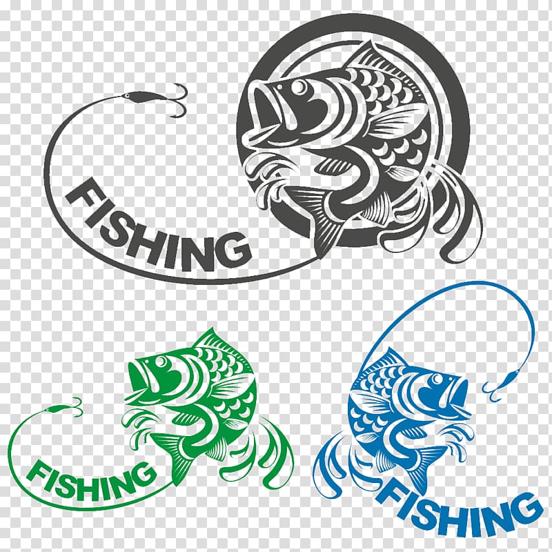 green, blue, and black koi fish , Fishing Angling Illustration, Creative Black Green Blue Fish FIG. transparent background PNG clipart