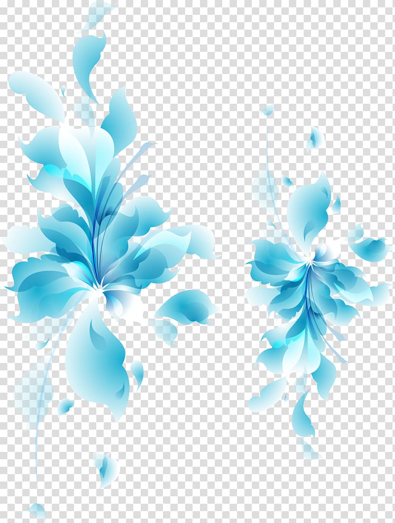 teal petaled flower , Blue Petal Flower , Bright blue pattern material transparent background PNG clipart