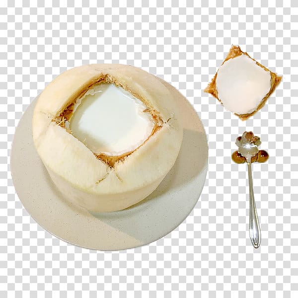Coconut Custard Designer, A delicious custard made from coconut shells transparent background PNG clipart
