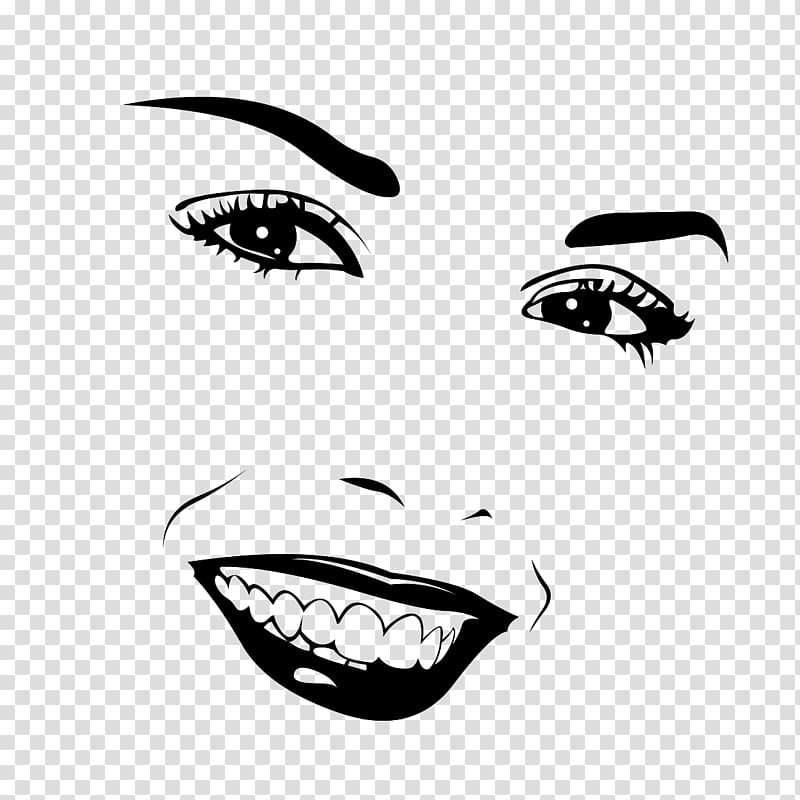 Girl Face Smile Illustration, Women female face transparent background PNG clipart