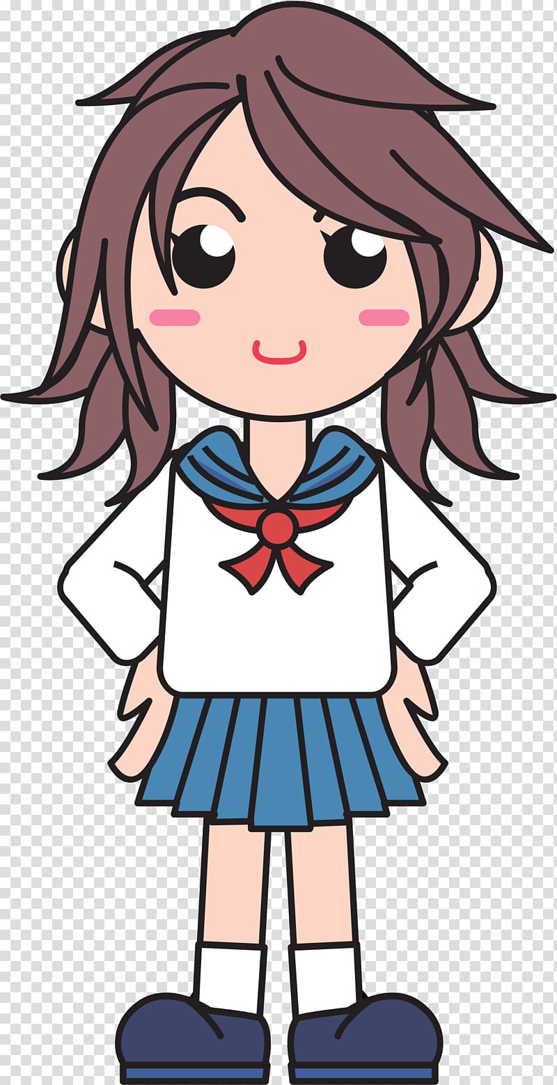 National Secondary School School uniform , girl cartoon transparent background PNG clipart