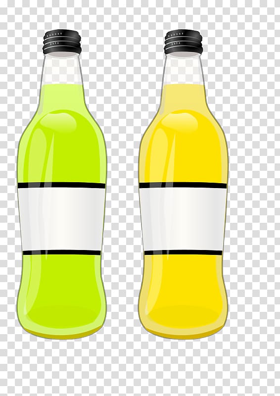 Soft drink Cocktail Carbonated water Liqueur, Two bottles cartoon cocktail transparent background PNG clipart