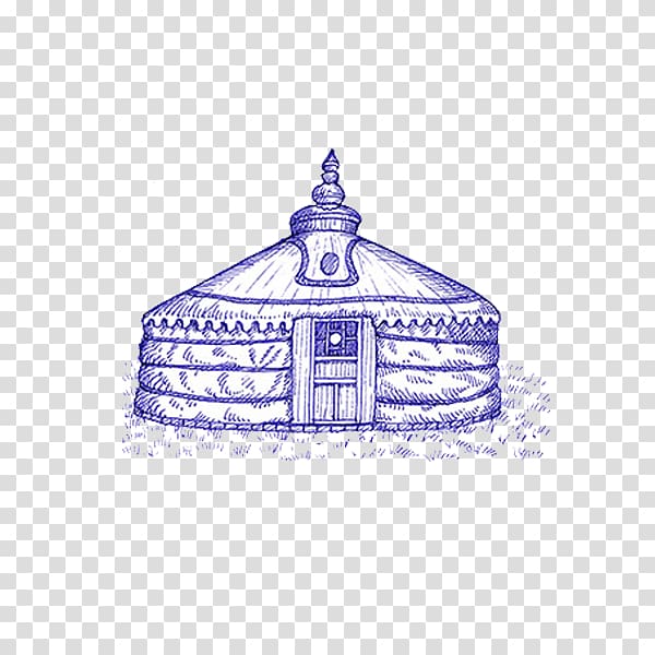 Yurt Illustration, Ballpoint pen hand painted yurts material transparent background PNG clipart