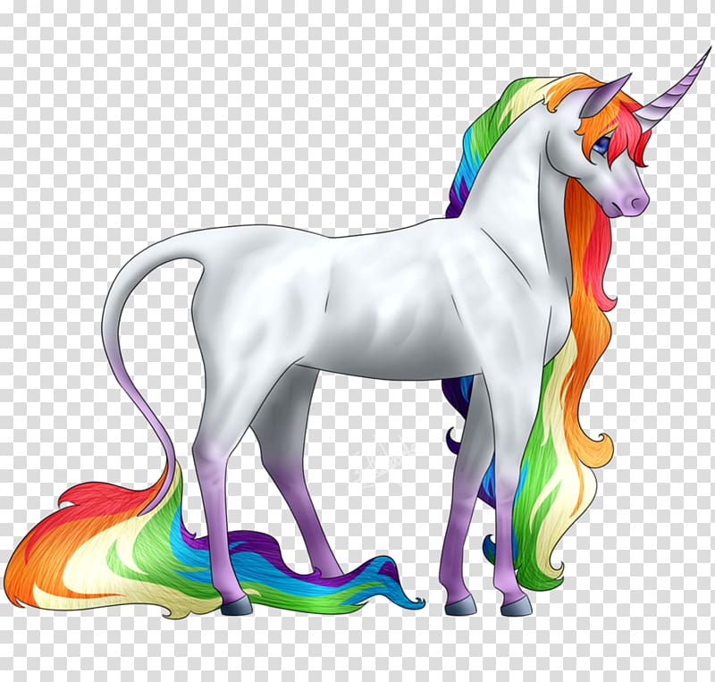 white unicorn illustration, T-shirt Horse Unicorn Rainbow Mane, Colored hair pony transparent background PNG clipart
