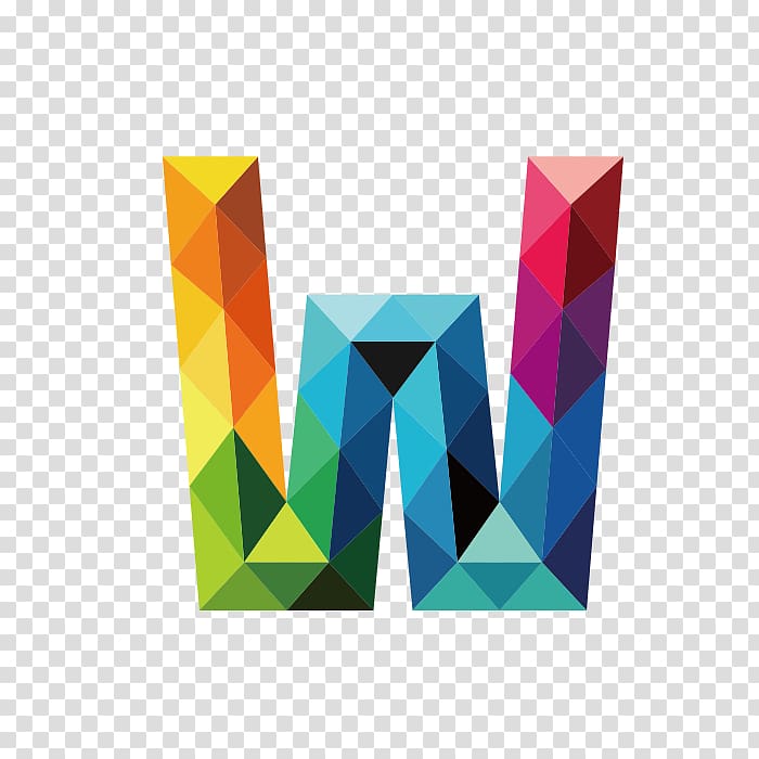 multicolored W letter, Letter W, Colorful letters W transparent background PNG clipart