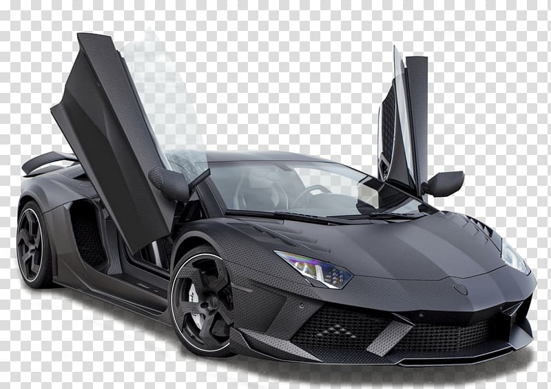 black Lamborghini Aventador coupe, Carbon Lamborghini transparent background PNG clipart