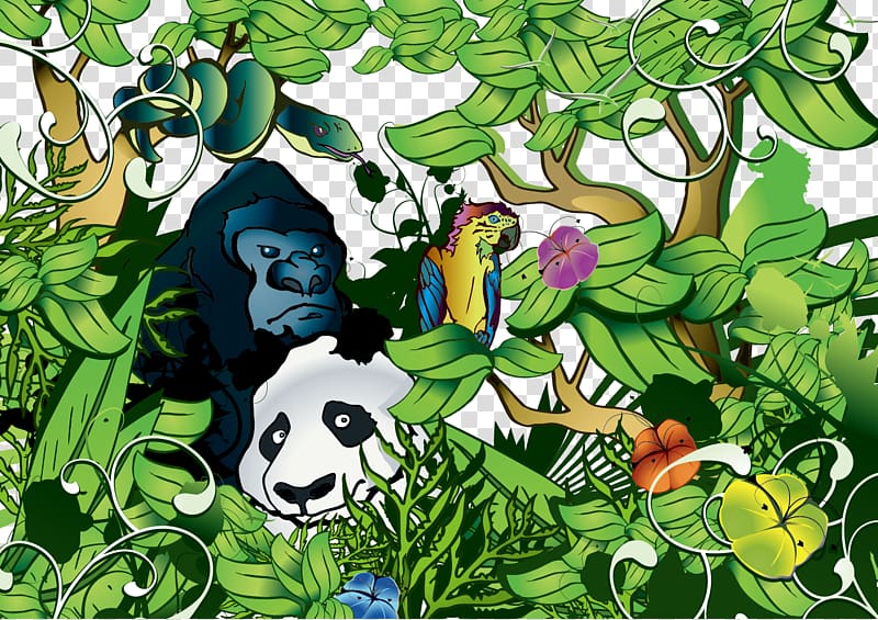 Giant panda Forest Animal , Jungle Animals transparent background PNG clipart