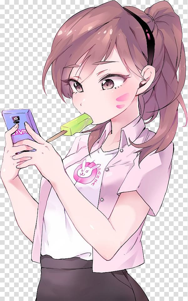 D.Va Overwatch Drawing Fan art, Anime transparent background PNG clipart