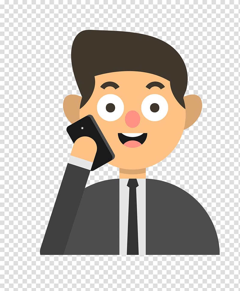 Telephone Mobile phone Icon, Cartoon man transparent background PNG clipart