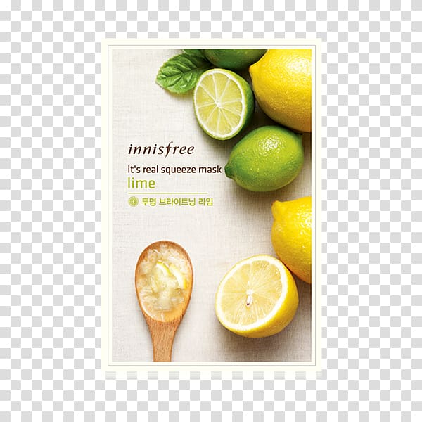 Innisfree Facial mask Lime Cosmetics in Korea, mask transparent background PNG clipart