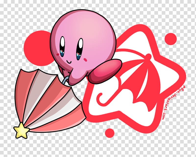 Kirby's Adventure Kirby 64: The Crystal Shards Kirby's Return to Dream Land Super Smash Bros. Brawl Wii, Parasol top transparent background PNG clipart