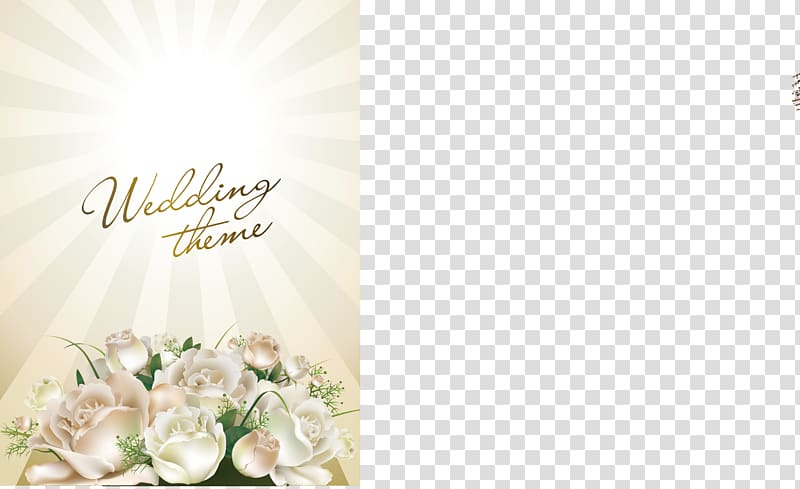 Wedding invitation , Romantic Flowers Wedding Theme transparent background PNG clipart