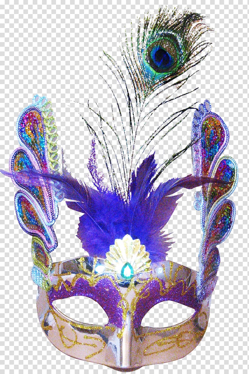 Mask Feather Confetti Carnival Masquerade ball, Mardi Gras Masquerade transparent background PNG clipart