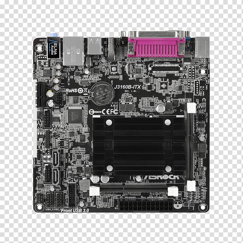 Mini-ITX Motherboard ASRock N3050B-ITX ASRock N3150B-ITX incl. Intel Quad Core N3150, Miniitx transparent background PNG clipart