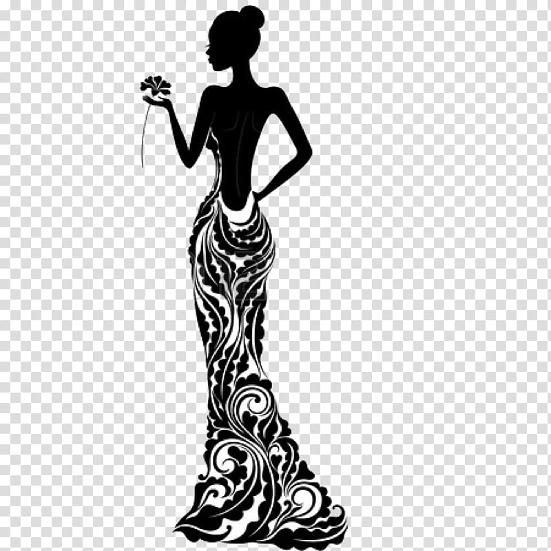 woman wearing white dress illustration, Dress Silhouette Fashion , mannequin transparent background PNG clipart