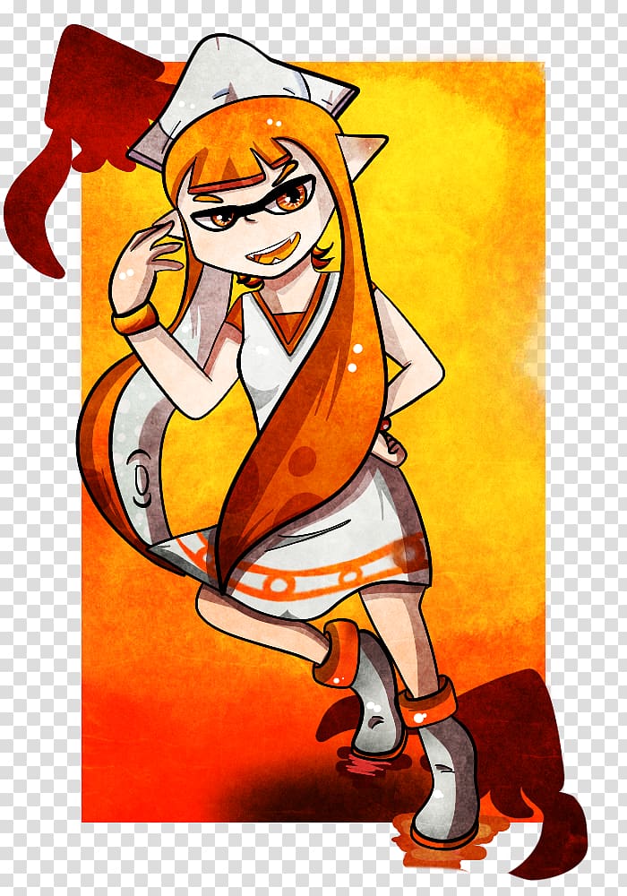 Splatoon Squid Girl Drawing Fan art, drawing of squid transparent background PNG clipart
