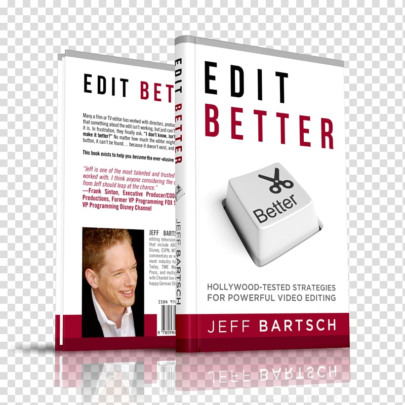 Edit Better: Hollywood-Tested Strategies for Powerful Video Editing Two Across, Book front transparent background PNG clipart