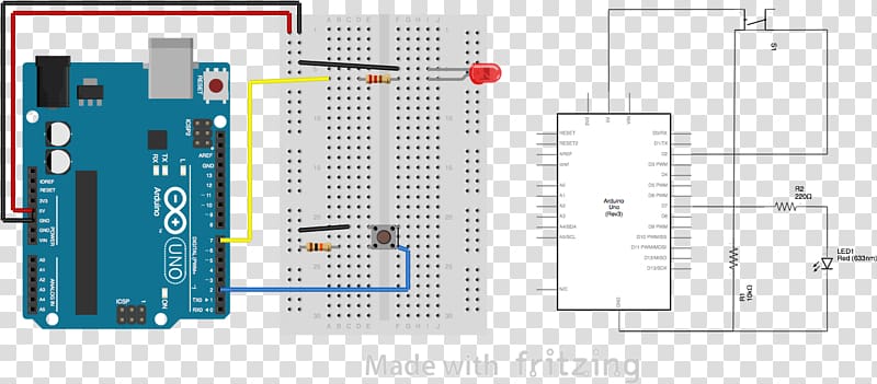 Arduino Uno Sensor Light-emitting diode Microcontroller, arduino button pull up resistor transparent background PNG clipart
